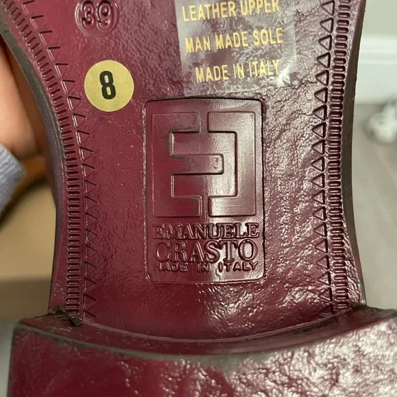 NEW EMANUELE CASTRO Made In Italy Leather Knee High Riding Boots Cognac Brown